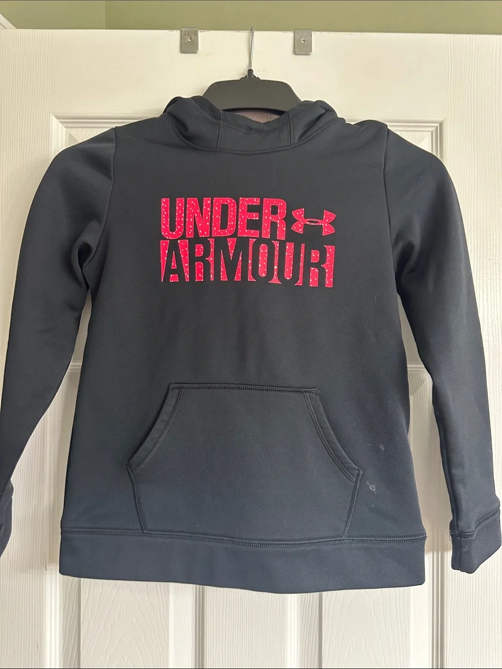 Under Armour Black Kids Hoodie with Pink Logo